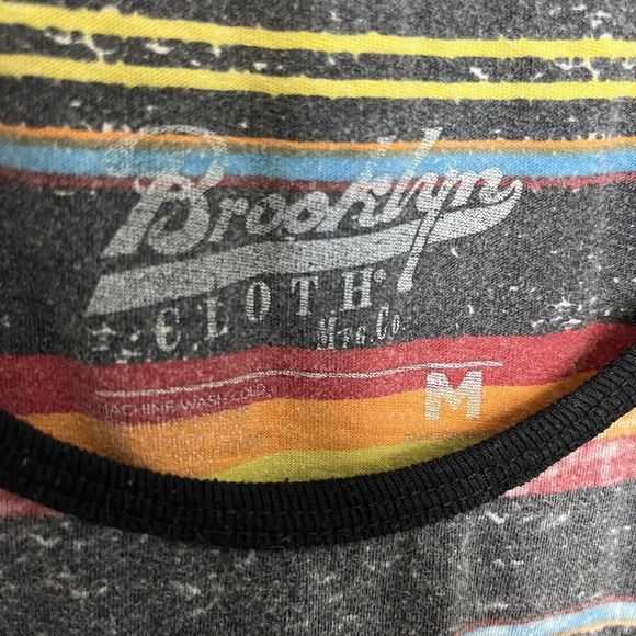 Brooklyn Cloth Mens Striped Tank Top Medium Colorful Sleeveless Scoop Neck VGCon - Picture 4 of 9